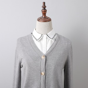 Cuello Falso de Gasa con Ribete Negro <span class=keywords><strong>para</strong></span> Mujer, Estilo Blusa Otoñal, Cuello <span class=keywords><strong>para</strong></span> Usar sobre Suéteres y Camisetas, Venta al por Mayor - Product Image 2