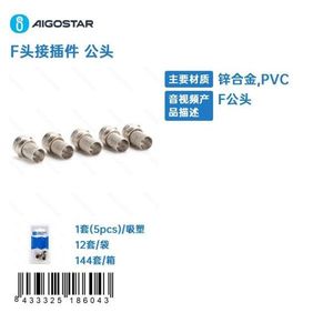 Aigostar F Head Connector Male Zinc Alloy Audio Video Adapter With Nut <b>Washer</b> 5pcs Pack - Product Image 2