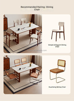 Table à manger de style italien de luxe 600911, table de salle à manger pour hôtel et villa, plateau en bois, structure en bois, meubles de salle à manger