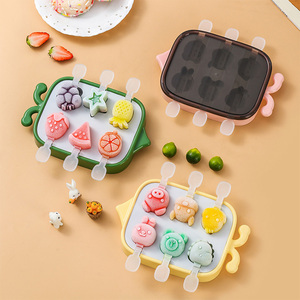 Molde de silicona rectangular para helados con diseño de animales <span class=keywords><strong>y</strong></span> frutas, ecológico, de grado alimenticio, novedad de verano <span class=keywords><strong>2022</strong></span> - Product Image 2