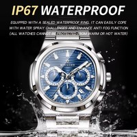 Jam Tangan Kronograf Kuarsa BINBOND untuk Pria, Tahan Air, Bercahaya, Relojes De Hombre, Jam Tangan Pria dari Baja Anti Karat