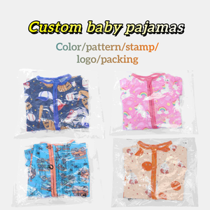 Pyjamas pour bébé en fibre de bambou assortis, accessoires pour bébé multicolores personnalisés, vêtements pour bébé tricotés pour nouveau-nés de 0 à 3 mois, filles - Product Image 2