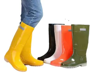 Zapatos de lluvia Botas de comida fluorescentes para hombres zapatos de goma de trabajo Botas de lluvia antideslizantes resistentes a ácidos y álcalis para mujeres