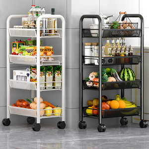 Storage Cart 4 Tier Metal Mesh Rolling Cart Kitchen Storage Rack With Wheels For Organizing Food And Utensils - Product Image 2