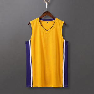 เสื้อบาสเก็ตบอลชาย 24 สีเหลือง สีม่วง คอวี แขนกุด โพลีเอสเตอร์ระบายอากาศได้ดี เสื้อทีมหมายเลขทีม ทรงปกติ ใส่ได้ทุกฤดูกาล - Product Image 1