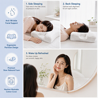 Oreiller Ergonomique en Mousse à Mémoire de Forme Anti-rides pour Dormeurs Latéraux, Soutien du Visage, Anti-âge, Soin de la Peau, Conception Respirante, Anti-statique