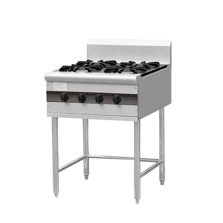 Hot Sale Berdiri Industri Cina Stainless Steel Dapur Pemanas 4 Burner Gas Kompor Masak Wajan