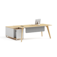 Nouveau style de travail moderne en bois simple pour patron Table de bureau en L avec tiroir à assembler Mobilier de bureau caractéristique