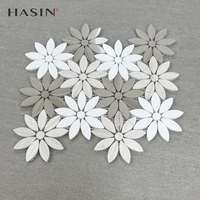 Carrelage mosaïque Hasin Waterjet, épaisseur 7 mm, finition brillante, imperméable, pierre naturelle, pour projets commerciaux, murs de salle de bain, extérieur