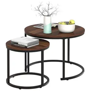 Coffee table wooden modern Home Decor Side Table Living Room round wood coffee table