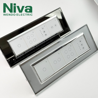 Interruptor Táctil Inteligente Niva OEM con Panel de Vidrio, Interruptores y Enchufes de Pared Multimodulares Eléctricos, Control por Wifi, Hogar Inteligente