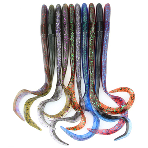 Spinpoler pesca esca ricciolo coda morbida verme grande Swimbait 8 "10" PVC artificiale Wobblers Jerk nuoto <span class=keywords><strong>trota</strong></span> spigola placcaggio - Product Image 1