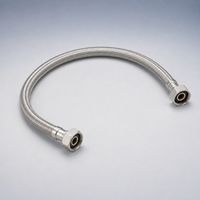 Tuyau d'arrivée d'eau flexible tressé en acier inoxydable 304, moderne et protecteur, avec raccords femelles F1/2 pour cuisine et salle de bain