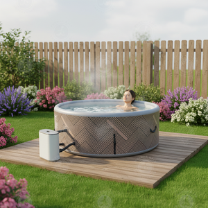 <span class=keywords><strong>Jacuzzi</strong></span> Inflable de Madera para Exterior, Diseño Nuevo, Venta al por Mayor de Fábrica, Spa con Masaje para 2-4 Personas, Bañera de Hidromasaje para Jardín - Product Image 3