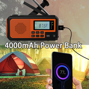 Xách tay 6000mAh 8000mAh sóng ngắn Survival noaa <span class=keywords><strong>DAP</strong></span> thoa năng lượng mặt trời sạc Đèn Pin tay quây năng lượng khẩn cấp AM FM Đài phát thanh - Product Image 4