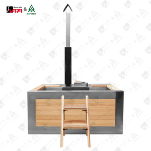 Vapasauna pour 5-6 personnes, bain à remous extérieur chauffé au bois pour jardin, villa, resort, <span class=keywords><strong>camping</strong></span>, chauffage rapide en 50 minutes, autoportant - Product Image 3