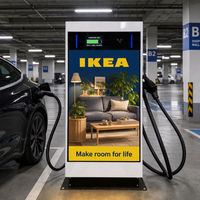 Cargador Público para Vehículos Eléctricos de 160kW con Pantalla LED Grande para Publicidad, CCS, GBT, NACS, Balanceo de Carga para Redes de Carga Públicas WrightCharge
