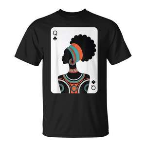 T-shirt Black Woman Queen Card, design graphique, vêtements unisexes - Product Image 1