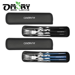 Taiwan Premium OMORY 304 Stainless Steel Cutlery Set 3pcs Chopstick Spoon Fork with <b>Storage</b> Bag - Product Image 1