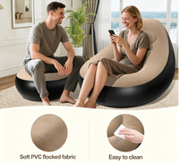 Fauteuil gonflable pour adulte avec repose-pieds, siège gonflable portable pour salon, chambre, terrasse et détente