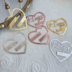 ท็อปเปอร์เค้กรูปหัวใจอะคริลิค ลายฮันนี่แอนด์สวีทเนส ฉันรักคุณตลอดไป ของตกแต่งวันวาเลนไทน์ - Product Image 2