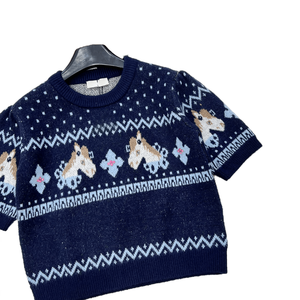 Round Neck Short Sleeve <b>Knit</b> Sweater with <b>Animal</b> Jacquard <b>Pattern</b> <b>for</b> Casual Wear mius - Product Image 6