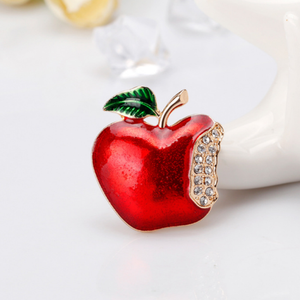 Nuevo creativo superventas joyería de Navidad dibujos animados manzana pecho flor mujer Navidad paz fruta Pin - Product Image 2