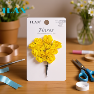 ILAN Fiori di Carta Gialli 20cm 12 Pezzi per Artigianato e Decorazioni - Product Image 3