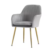 Chaise de salle à manger de style mid-century en vente chaude, pieds dorés, qualité restaurant, chaise de salle à manger en velours, cadre en acier métallique, prix bas, chambre à coucher