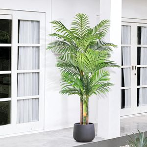 4/5/6/7/8FT alta simulación decorativa Mini vegetación <span class=keywords><strong>Artificial</strong></span> gran plástico falso Areca hojas de palma plantas gran palmera de imitación - Product Image 3