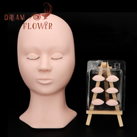 Paupières de remplacement pour perruque Lace Front, tête de mannequin en silicone pour la formation et la pratique des extensions de cils