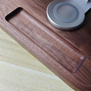 Manos libres Bases giratorias de 360 grados Soporte de metal ajustable Soporte de teléfono portátil para leer Soporte de madera real para computadora portátil personalizado - Product Image 5