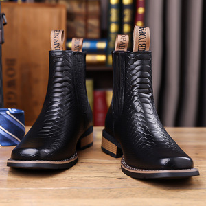 Botas de Invierno para Hombre, Talla Grande, Cómodas, de Cuero, con Punta Cuadrada, Estilo Chelsea, las Más Vendidas en AliExpress 3782 - Product Image 6