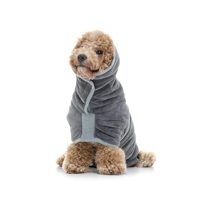Peignoir de luxe pour chien en microfibre écologique, super absorbant, séchage rapide, serviette-manteau pour animaux de compagnie, col montant, chaud, pour le séchage des chiots