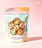 Transparante, vochtbestendige, staande ritssluitingszak met gravureprint, plastic zak voor verpakkingen van biscuits, koekjes, gebak en snacks