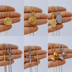 Collar de acero inoxidable con colgante de Ángel del arcángel, Estilo Vintage, mitología griega, Dios <span class=keywords><strong>Zeus</strong></span> - Product Image 5