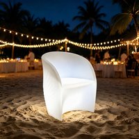 Fauteuil en PE éclairé par LED, imperméable, moderne, pour salon, hôtel, fête en plein air
