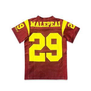 Jersey de fútbol americano de gran tamaño Diseño retro con cuello en V Jersey de fútbol americano personalizado - Product Image 2