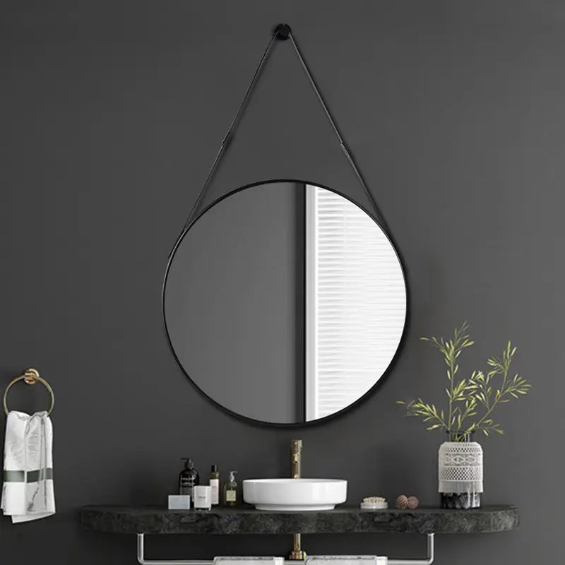 Tenture murale nordique ceinture ronde type décoration miroir suspendu moderne simple maquillage créatif tenture murale miroir de salle de bain