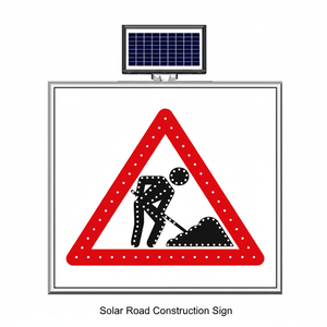 Solar Road Construction Sign 100 X 10 cm High-Intensity Retroreflective PC-Reflective ASTM D 4956-11a Type I Construction Area - Product Image 4