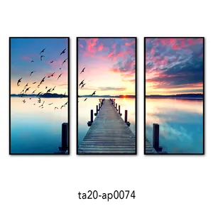 Wall Art Semi Glossy Stretched and Framed Canvas Printing 3 Panel 12x18 Inch Digital Printing Safe Canvas Painting SCENERY