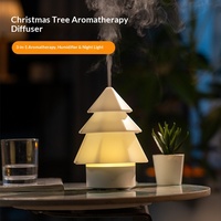 Humidificateur diffuseur d'arômes en forme de sapin de Noël, lumière d'ambiance de bureau, veilleuse USB pour huiles essentielles