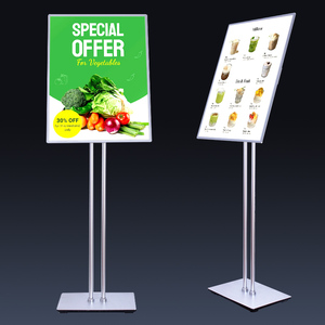 Khung nhôm quảng cáo hộp đèn mỏng kính cường lực hộp Đèn sàn phong cách LED ảnh Áp phích hộp đèn để hiển thị - Product Image 5