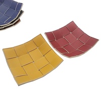 Accessoires de papeterie de bureau, Organisateur de rangement polyvalent pour table d'entrée et table de chevet, Plateau de bureau de luxe en cuir PU tressé