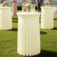 Housse de table haute plissée en spandex pour mariage et fête, idéale pour la décoration de tables de cocktail
