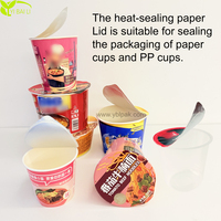Couvercle en papier thermoscellable pour bol à pâtes, revêtu de feuille d'aluminium, pour emballage de nouilles instantanées et de spaghettis à emporter