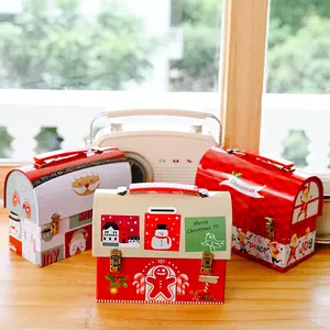 Regalo di natale scatola di caramelle a forma di cassetta delle lettere regalo di caramelle di natale presenta scatola di latta per biscotti scatola vuota per decorazioni Xms per bambini
