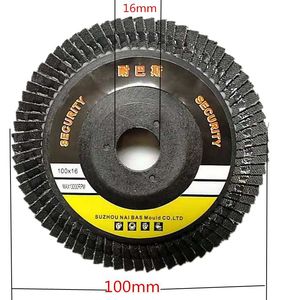 Disque de polissage Nabas 100x16mm, tampon abrasif pour meuleuse d'angle, pour le meulage de l'acier inoxydable - Product Image 1