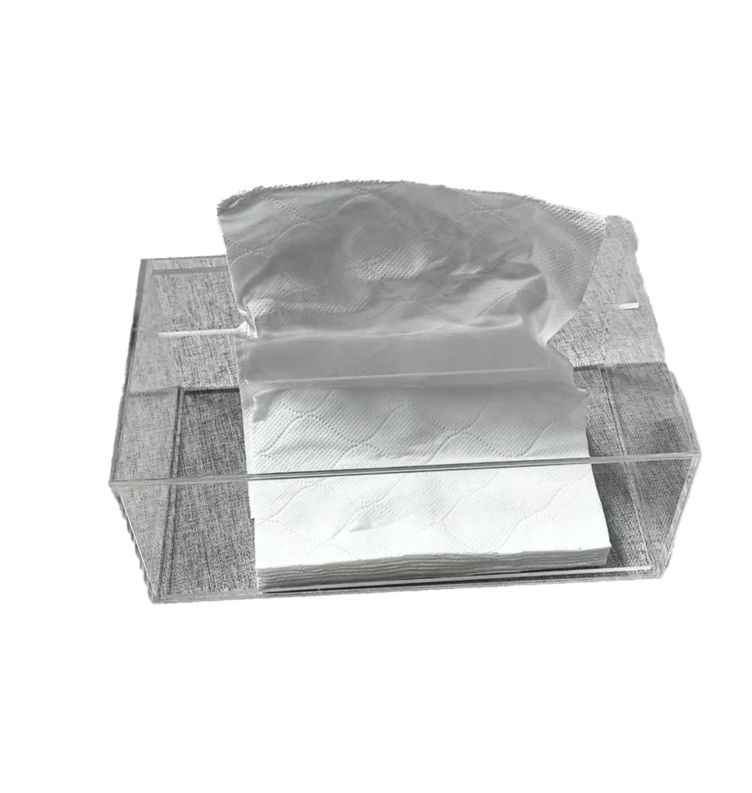 Badezimmer Küche Esszimmer Kunststoff Acryl Seidenpapierbox Abdeckung Halter Seidenpapierbox Acryl-Wandelhalter Wimpernspenderbox