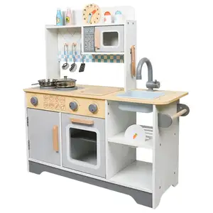 Wooden Kitchen Cooking Sets For Birthday Gifts Children Simulation Kitchen Toy Pretend Play Preschool
